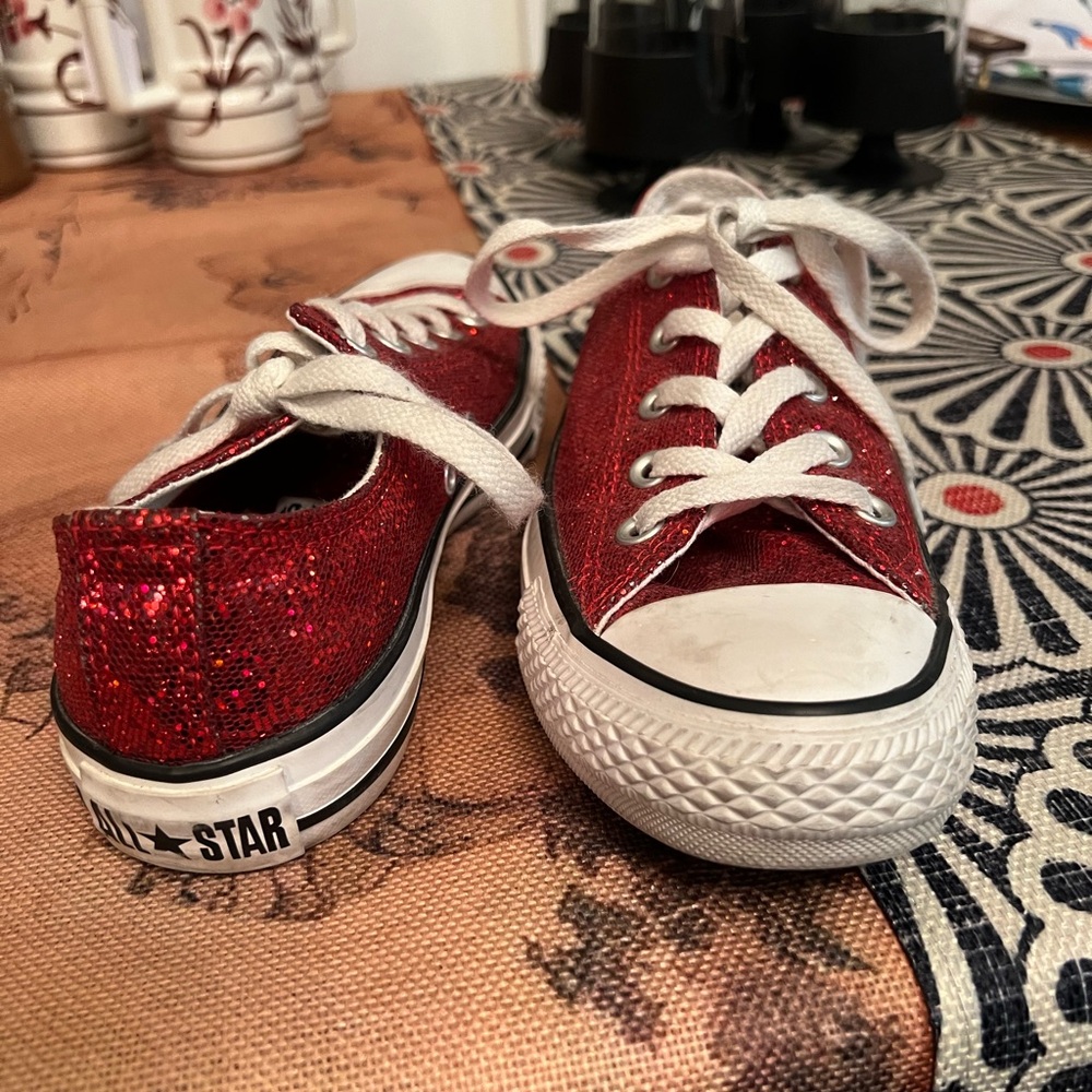 Converse Kids Sparkly Red Sneakers